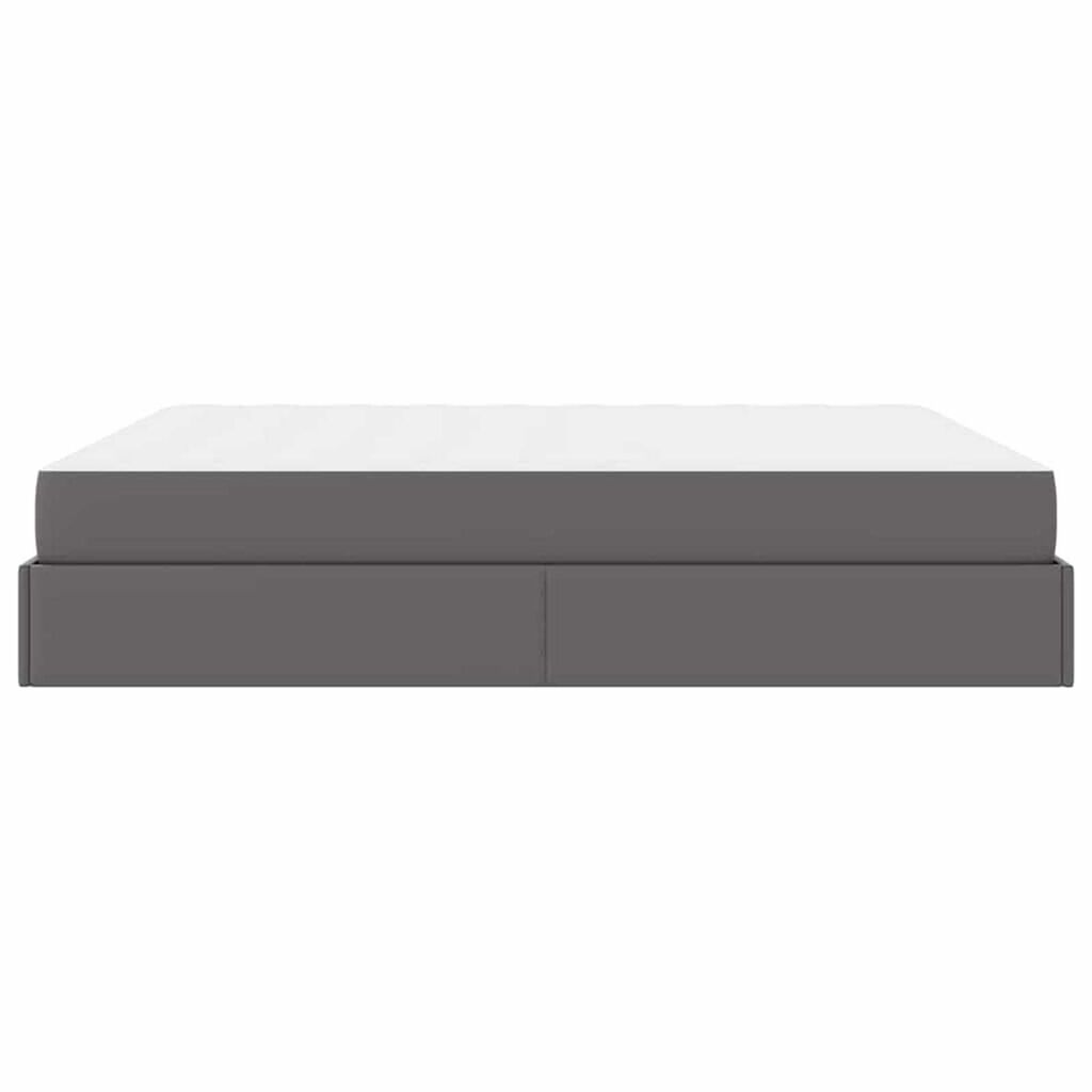 vidaXL Σκελετός κρεβατιού με στρώμα Γκρι 180 x 200 cm Τεχνητό δέρμα