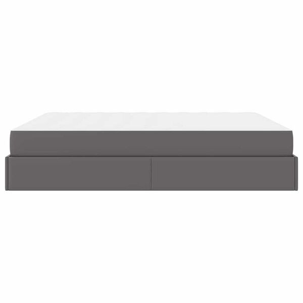 vidaXL Σκελετός κρεβατιού με στρώμα Γκρι 180 x 200 cm Τεχνητό δέρμα