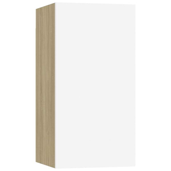 vidaXL Έπιπλο Τηλεόρασης Λευκό & Sonoma Δρυς 30,5x30x60εκ. Επεξ. Ξύλο