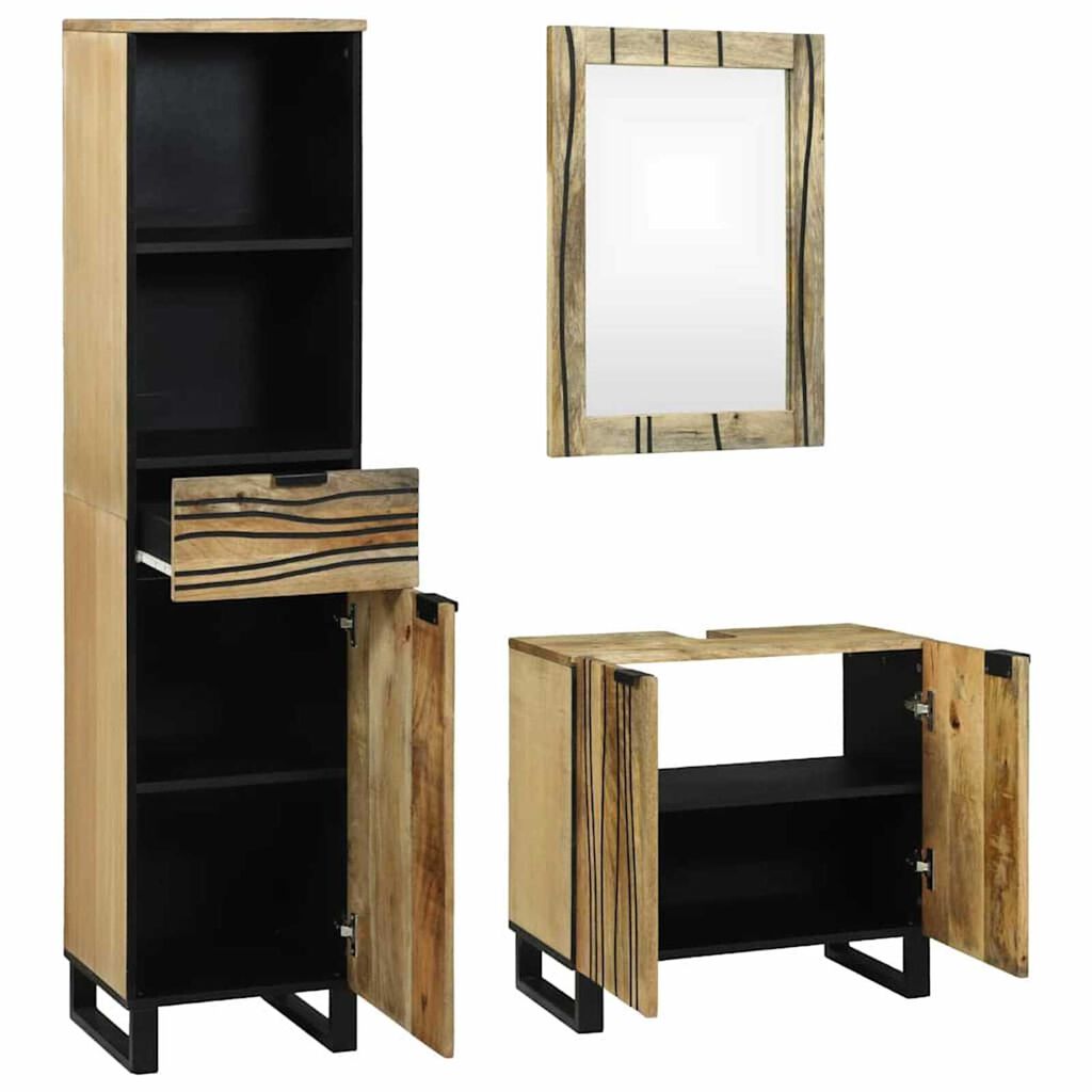 vidaXL Σετ Επίπλων Μπάνιου με συρτάρι 3 pcs Καφέ 38 x 33 x 160 εκ.