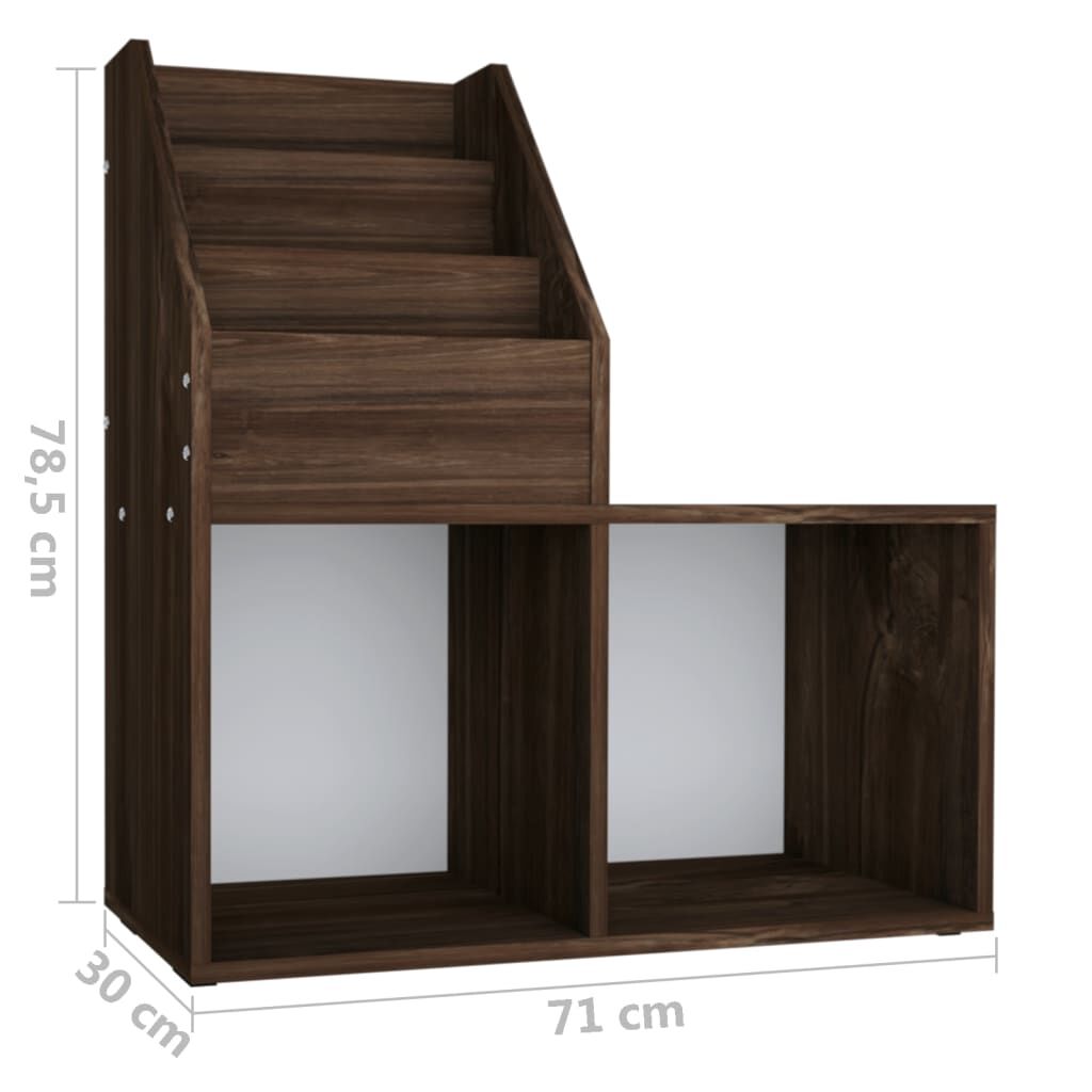 vidaXL Παιδική Ραφιέρα Περιοδ. Καπνιστή Δρυς 71x30x78,5εκ Επεξ. Ξύλο