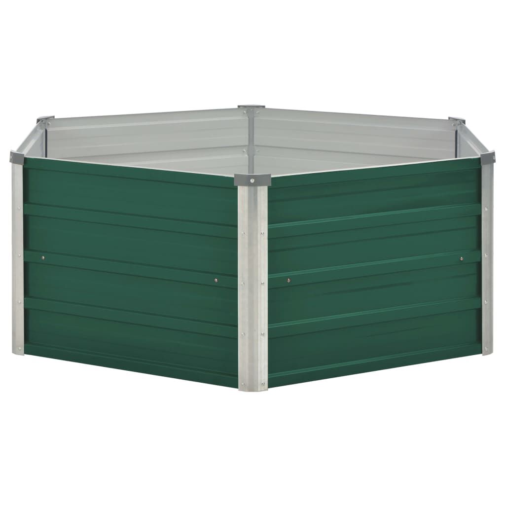 vidaXL Ζαρντινιέρα Ψηλή Πράσινη 129x129x46 εκ. Γαλβανισμένος Χάλυβας