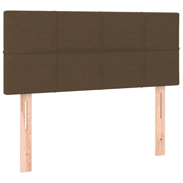 vidaXL Κρεβάτι Boxspring με Στρώμα & LED Σκ.Καφέ 80x200 εκ. Υφασμάτινο