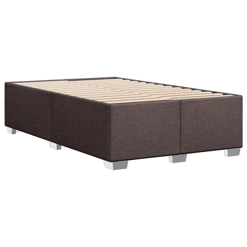vidaXL Κρεβάτι Boxspring με Στρώμα Σκούρο Καφέ 120x200 εκ. Υφασμάτινο