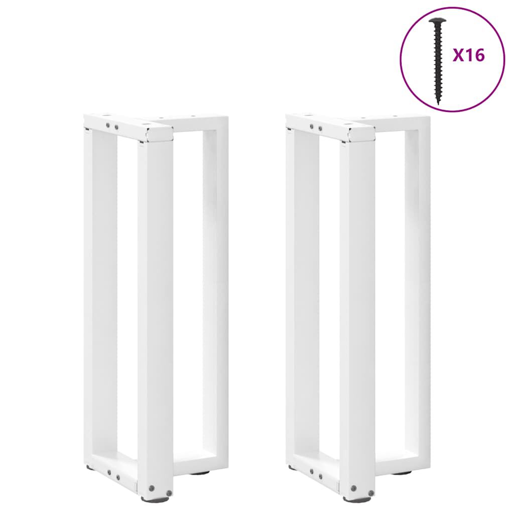 vidaXL Πόδια Κονσόλας σε Σχήμα Τ, 2 τεμ. Λευκά 25x28x(72-73) εκ. Ατσάλι