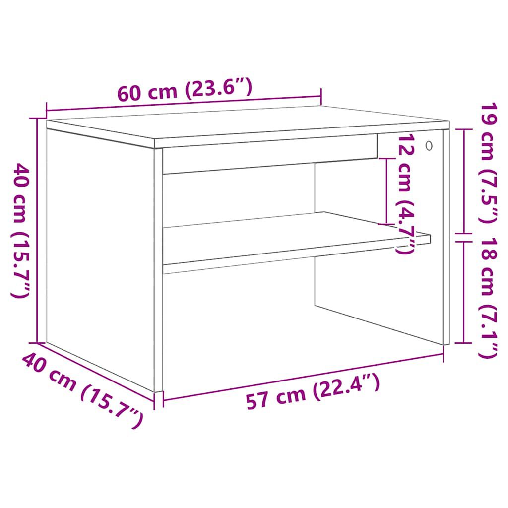 ντουλάπι τηλεόρασης vidaXL Λευκό 60x40x40 cm Κατασκευασμένο ξύλο