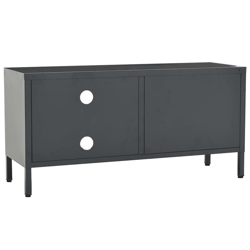 vidaXL Έπιπλο Τηλεόρασης Ανθρακί 90 x 30 x 44 εκ. από Ατσάλι και Γυαλί