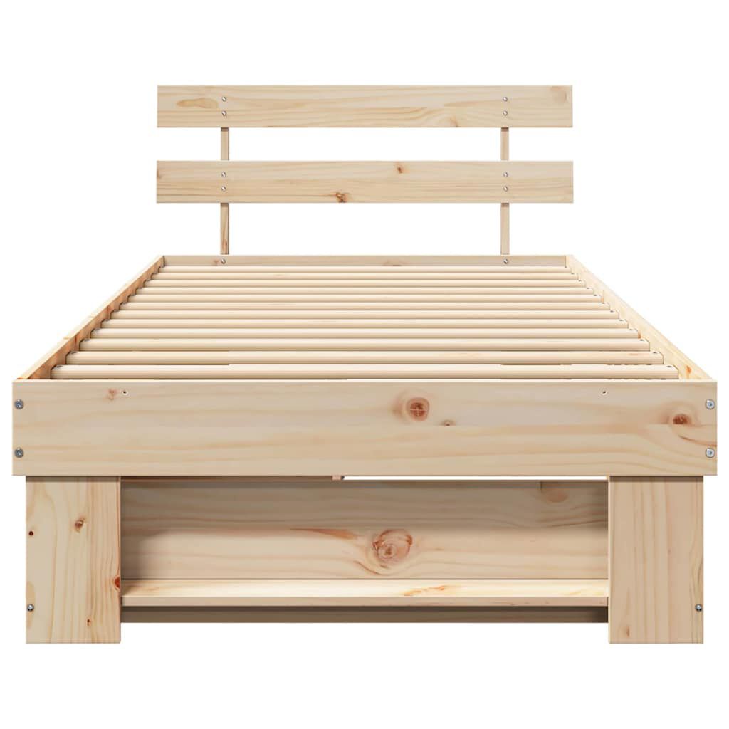 vidaXL Σκελετός Κρεβατιού Καφέ 90 x 190 cm Μασίφ ξύλο πεύκου