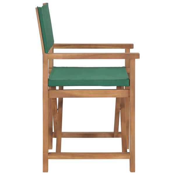 vidaXL Καρέκλα Σκηνοθέτη Πράσινη από Μασίφ Ξύλο Teak