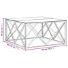 vidaXL Τραπέζι Σαλονιού 80x80x40 εκ. από Ανοξείδωτο Ατσάλι και Γυαλί