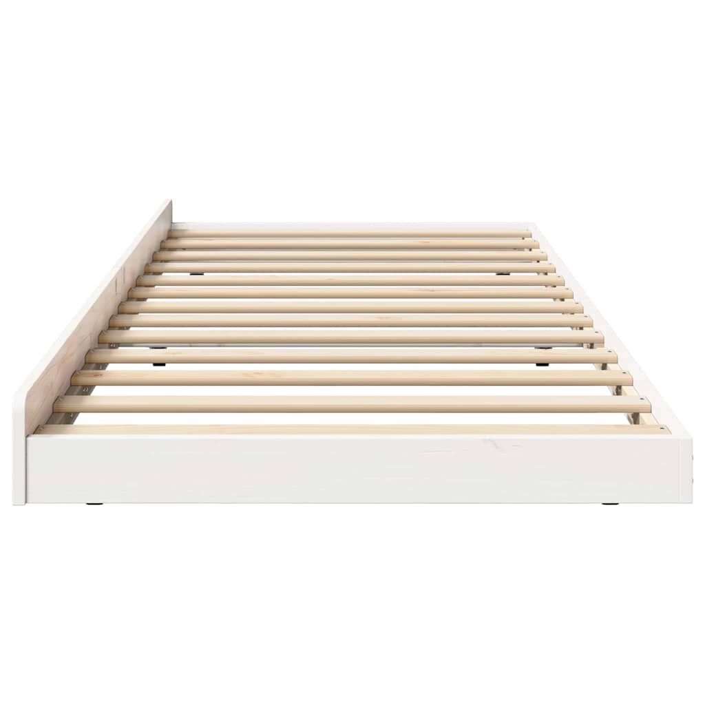 vidaXL Σκελετός Κρεβατιού Λευκό 80 x 200 cm Μασίφ ξύλο πεύκου