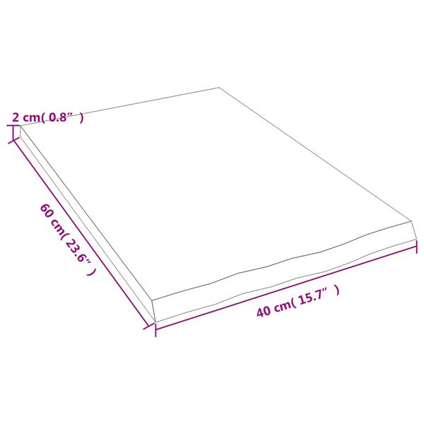 vidaXL Ράφι Τοίχου Σκούρο Καφέ 40x60x2 εκ. Επεξεργ. Μασίφ Ξύλο Δρυός