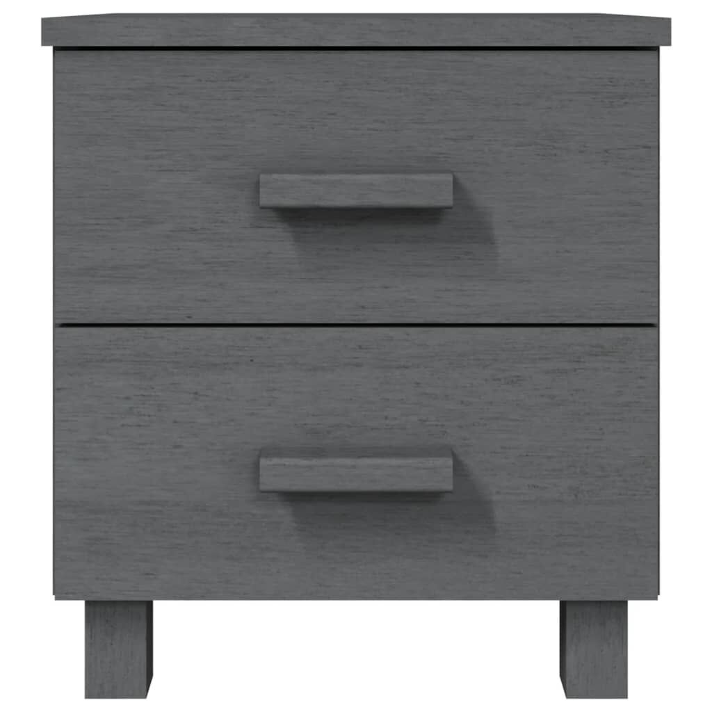vidaXL Κομοδίνο HAMAR Σκούρο Γκρι 40 x 35 x 44,5 εκ. Μασίφ Ξύλο Πεύκου