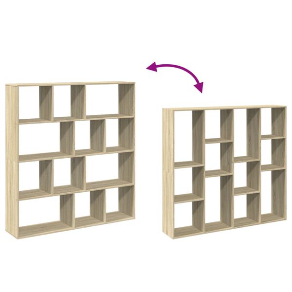 vidaXL Βιβλιοθήκη Χρώμα Sonoma Δρυς 132x29x141,5εκ. Επεξεργασμένο Ξύλο