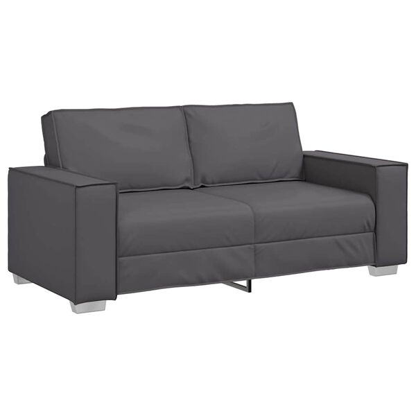 vidaXL Πολυθρόνα-καναπές με μαξιλάρι Γκρι 180 x 78 x 84 εκ. Δερματίνη