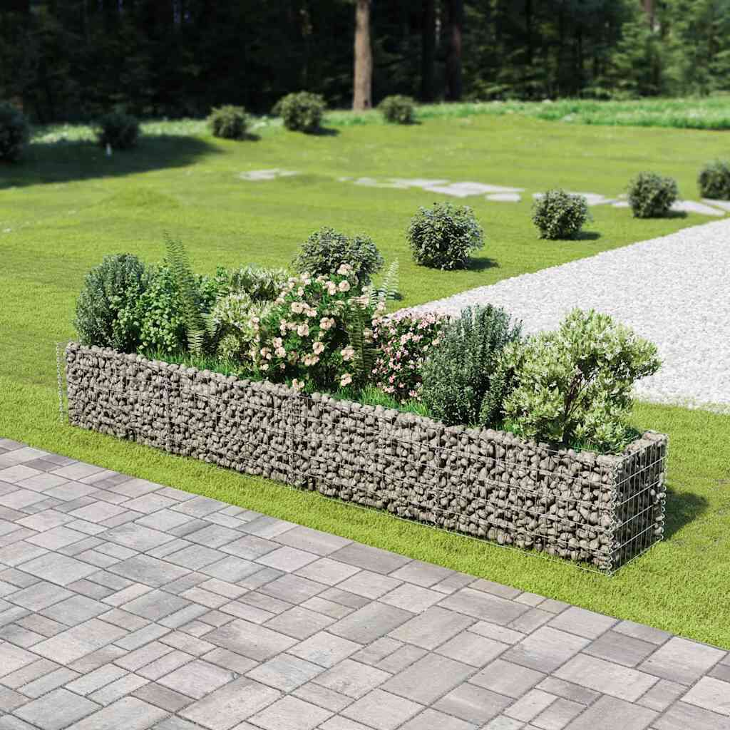 vidaXL Συρματοκιβώτιο-Γλάστρα Υπερυψωμένη 360x50x50 εκ. Γαλβ. Χάλυβας