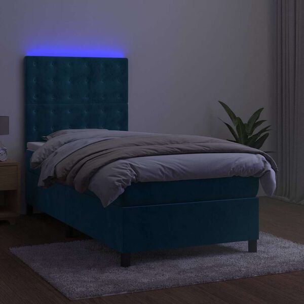 vidaXL &Kappa;&rho;&epsilon;&beta;ά&tau;&iota; Boxspring &mu;&epsilon; &Sigma;&tau;&rho;ώ&mu;&alpha; & LED &Sigma;&kappa;. &Mu;&pi;&lambda;&epsilon; 100x200&epsilon;&kappa;. &Beta;&epsilon;&lambda;&omicron;ύ&delta;&iota;&nu;&omicron;