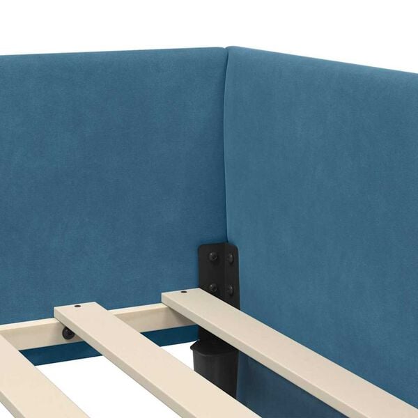 vidaXL Κρεβάτι Γωνίας Μπλε 80 x 200 cm Βελούδο και Εργοστασιακό ξύλο