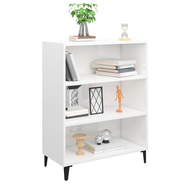 vidaXL Ντουλάπι Γυαλιστερό Λευκό 69,5x32,5x90 εκ. Επεξεργασμένο Ξύλο
