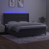 vidaXL &Kappa;&rho;&epsilon;&beta;ά&tau;&iota; Boxspring &mu;&epsilon; &Sigma;&tau;&rho;ώ&mu;&alpha; & LED &Sigma;&kappa;. &Gamma;&kappa;&rho;&iota; 160x200&epsilon;&kappa;. &Beta;&epsilon;&lambda;&omicron;ύ&delta;&iota;&nu;&omicron;