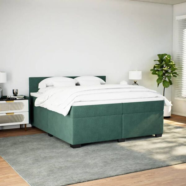 vidaXL &Kappa;&rho;&epsilon;&beta;ά&tau;&iota; Boxspring &mu;&epsilon; &Sigma;&tau;&rho;ώ&mu;&alpha; &Sigma;&kappa;&omicron;ύ&rho;&omicron; &Pi;&rho;ά&sigma;&iota;&nu;&omicron; 200x200&epsilon;&kappa;. &Beta;&epsilon;&lambda;&omicron;ύ&delta;&iota;&nu;&omicron;