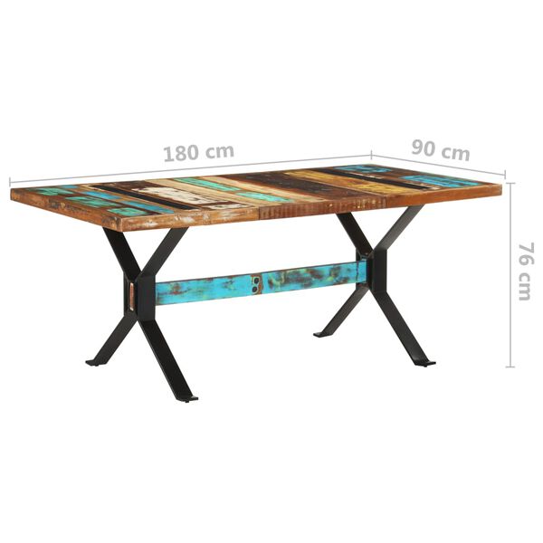 vidaXL Τραπεζαρία 180 x 90 x 76 εκ. από Μασίφ Ανακυκλωμένο Ξύλο