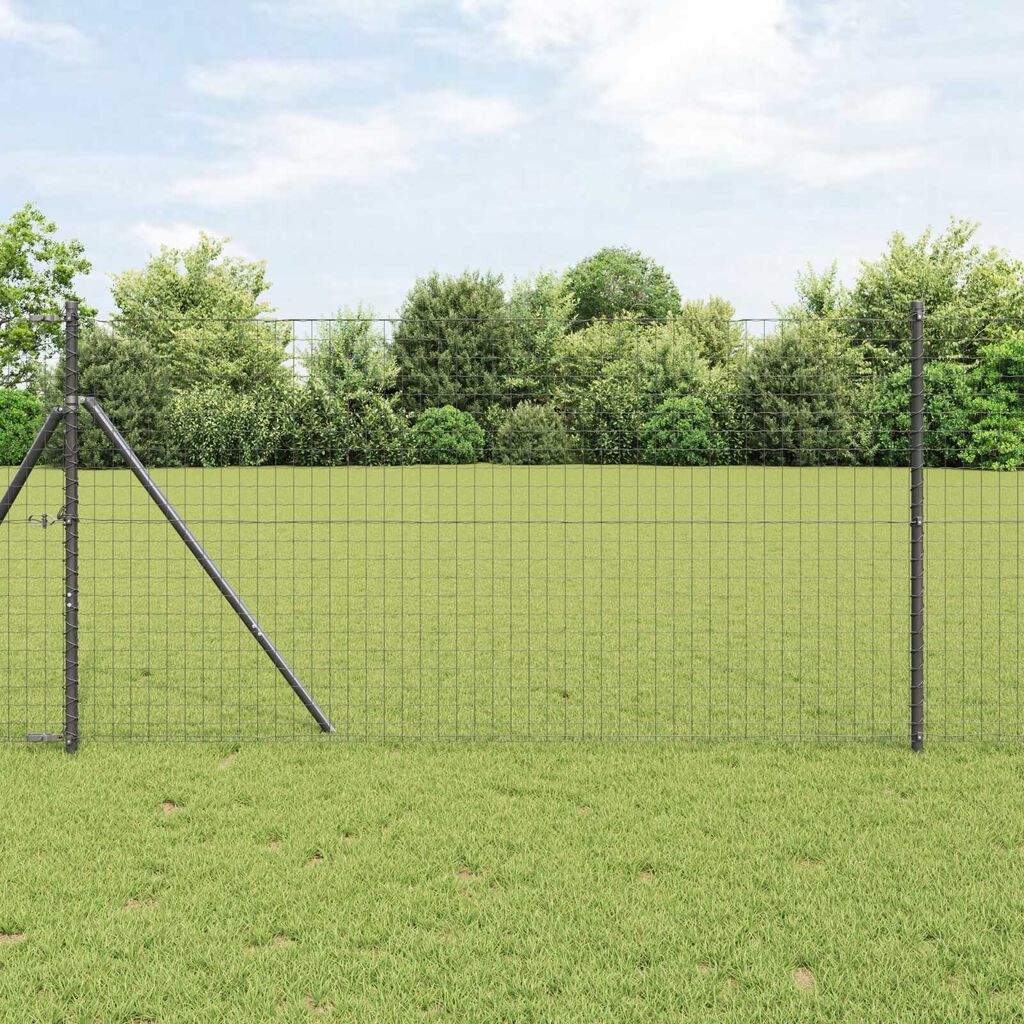 vidaXL Στύλος Περιφράξεων 52 pcs Γκρι 3.2 x 3.2 x 170 εκ Ατσάλι