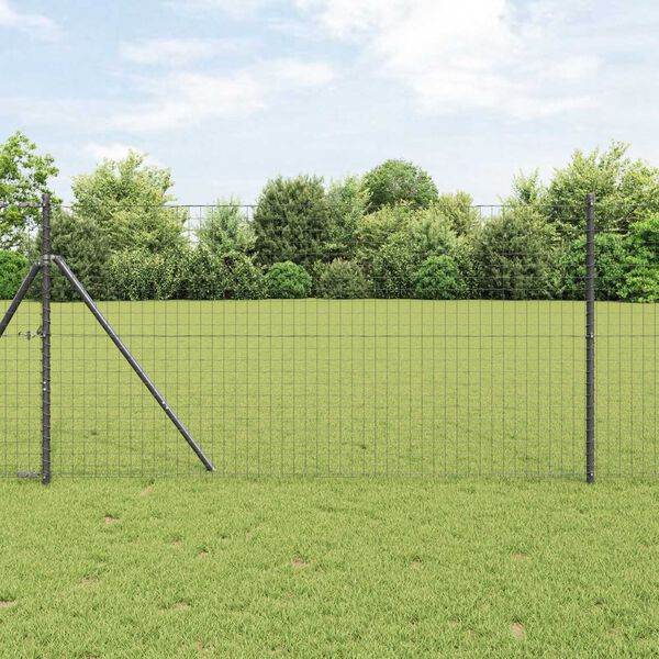 vidaXL Στύλος Περιφράξεων 52 pcs Γκρι 3.2 x 3.2 x 170 εκ Ατσάλι