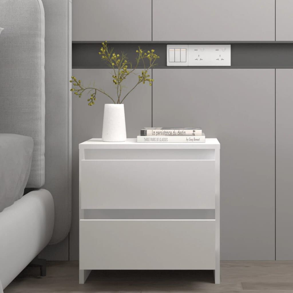 vidaXL Κομοδίνο 2 τεμ Μαύρο Δρυς 45x34x44,5 εκ Επεξεργασμένο ξύλο