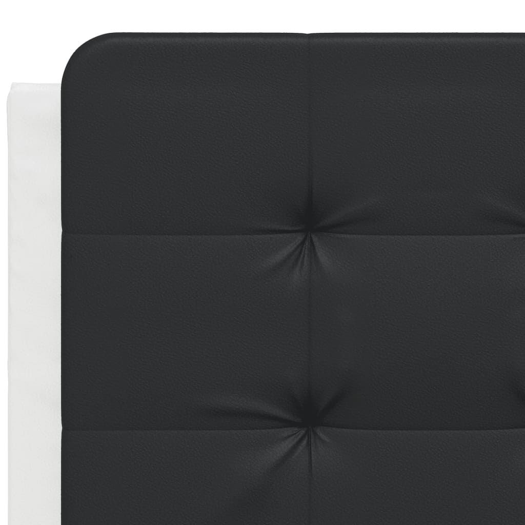 vidaXL Κρεβάτι με Στρώμα Μαύρο/Λευκό 140x200 εκ. από Συνθετικό Δέρμα