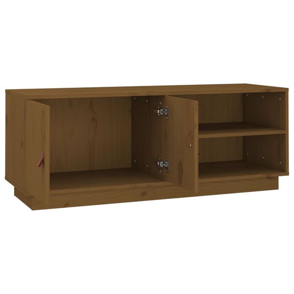 vidaXL Έπιπλο Τηλεόρασης Καφέ Μελί 105x34x40 εκ. από Μασίφ Ξύλο Πεύκου