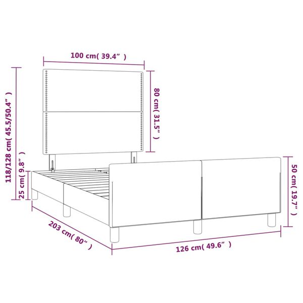 vidaXL Σκελετός Κρεβατιού Χωρίς Στρώμα Κρεμ 120x200 εκ. Υφασμάτινο