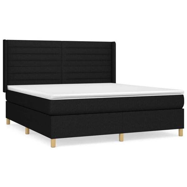vidaXL &Kappa;&rho;&epsilon;&beta;ά&tau;&iota; Boxspring &mu;&epsilon; &Sigma;&tau;&rho;ώ&mu;&alpha; &Mu;&alpha;ύ&rho;&omicron; 180x200 &epsilon;&kappa;. &Upsilon;&phi;&alpha;&sigma;&mu;ά&tau;&iota;&nu;&omicron;