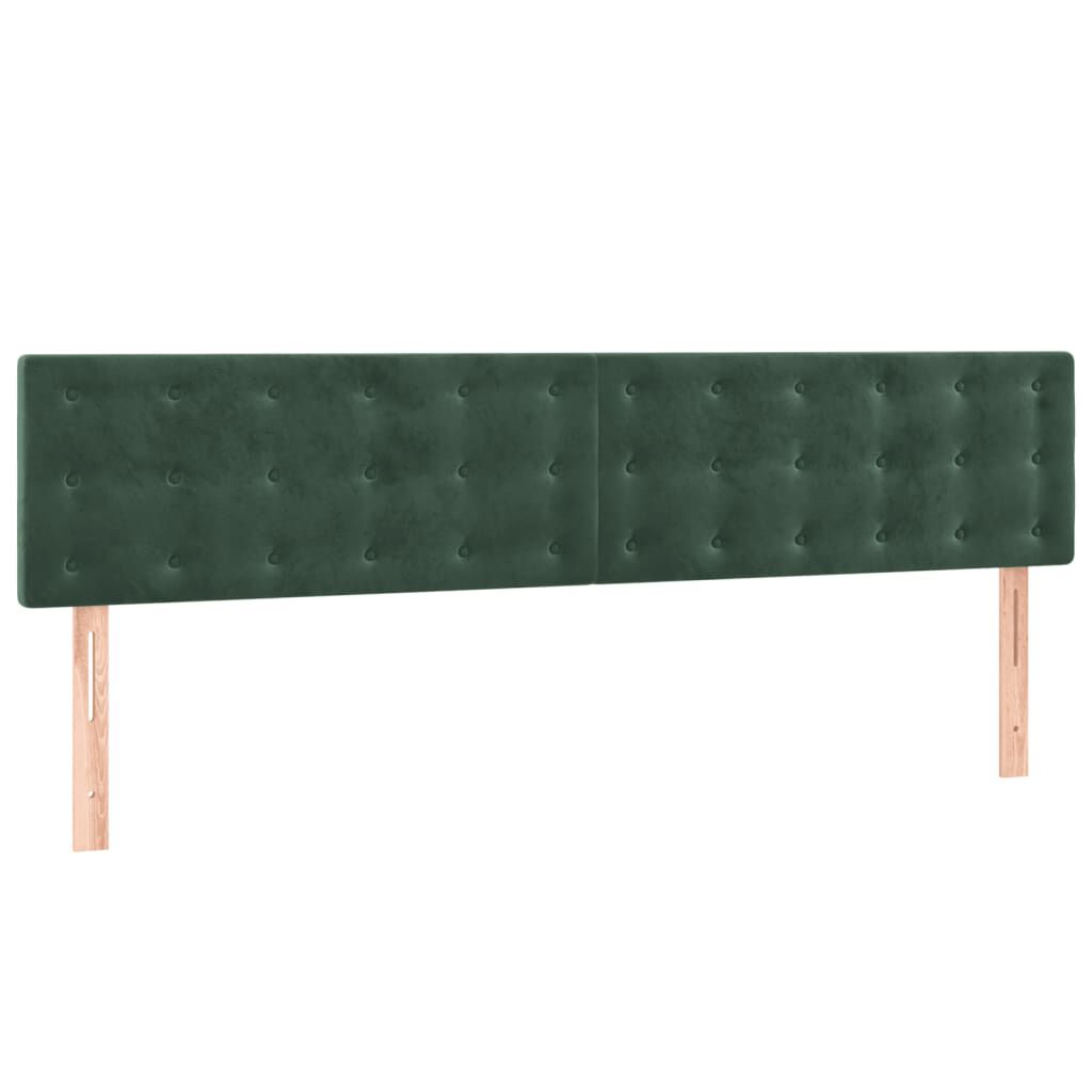 vidaXL Κρεβάτι Boxspring με Στρώμα Σκούρο Πράσινο 180x200εκ. Βελούδινο