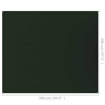 vidaXL Χαλί Σκηνής Σκούρο Πράσινο 400 x 500 εκ. από HDPE