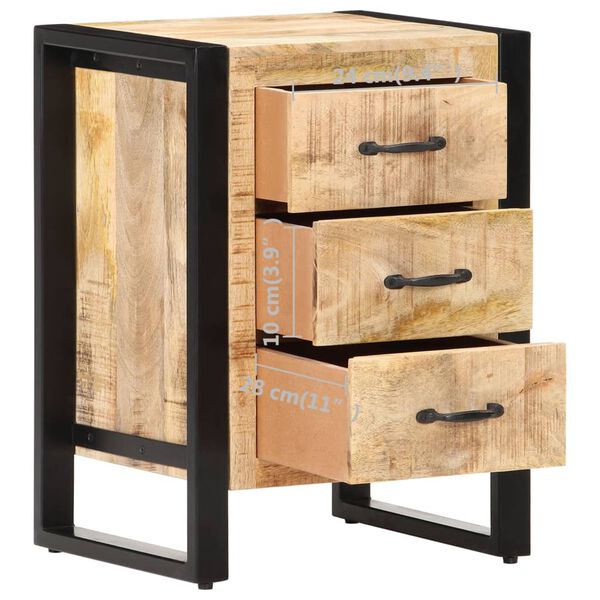 vidaXL Κομοδίνο 40 x 35 x 55 εκ. από Μασίφ Ξύλο Μάνγκο