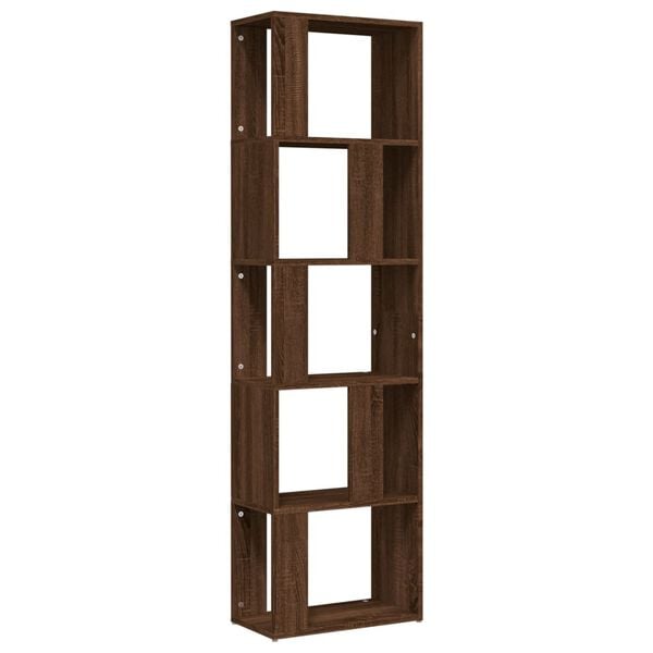 vidaXL Βιβλιοθήκη Καφέ Δρυς 45 x 24 x 160 εκ. από Επεξεργασμένο Ξύλο