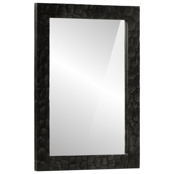 vidaXL Καθρέφτης Μπάνιου Μαύρος 50x70x2,5 εκ. Μασίφ Ξύλο Μάνγκο/Γυαλί