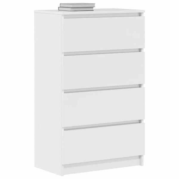 vidaXL Συρταριέρα Γυαλιστερό Λευκό 60x35x98,5 εκ. Επεξεργασμένο Ξύλο
