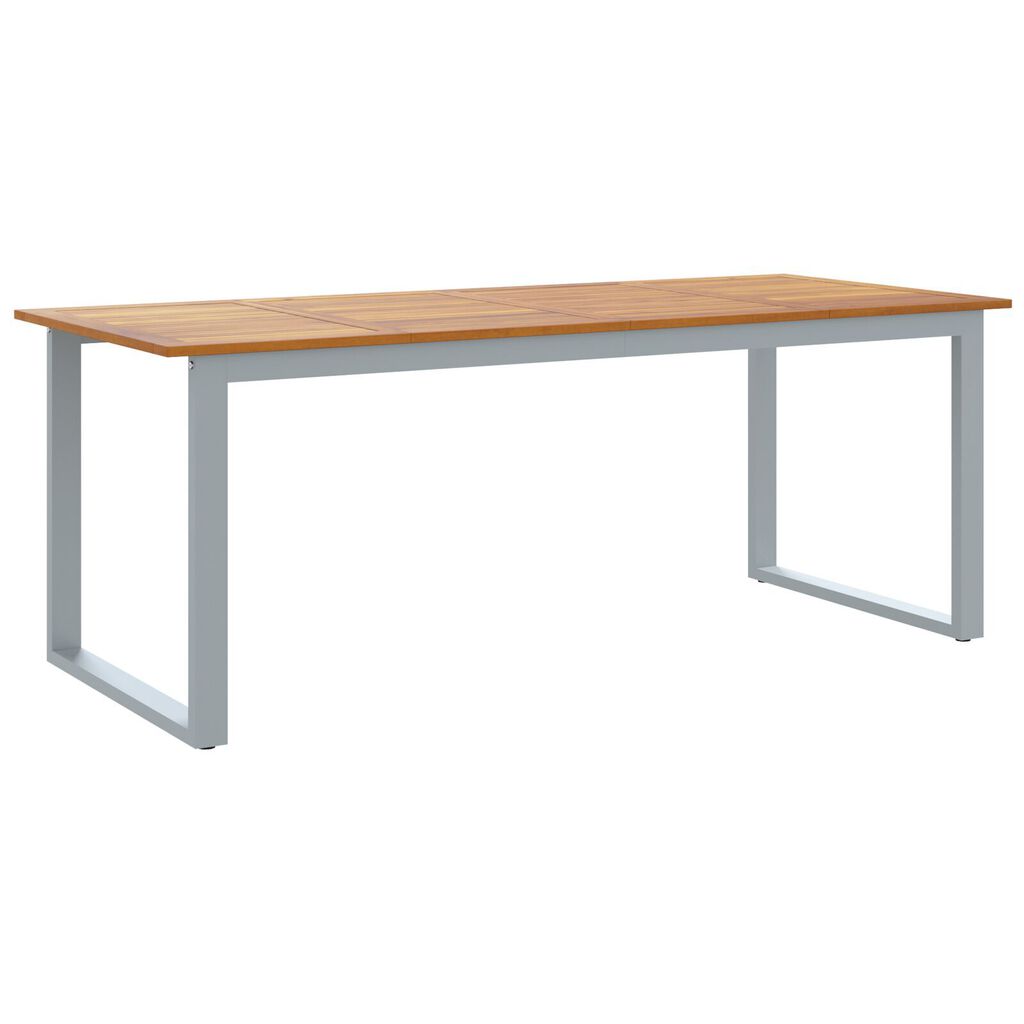 vidaXL Υπαίθριο Τραπέζι Φαγητού Γκρι 200x90x75 εκ. Χάλυβας και Σολοιδικό Ξύλο Ακακίας