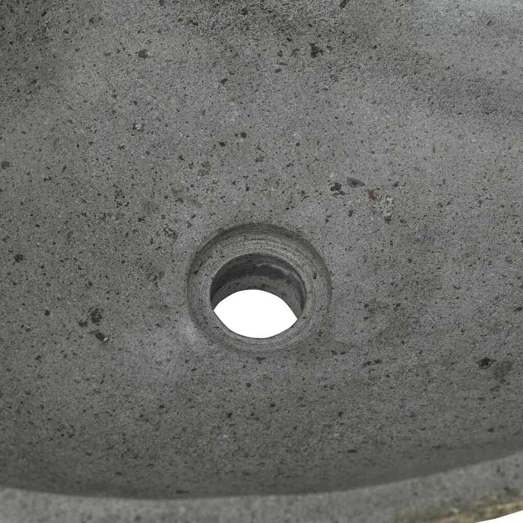 vidaXL Λεκάνη Ανοιχτό γκρι (46-52) x (35-40) x 15 εκ. Πέτρα Ποταμού