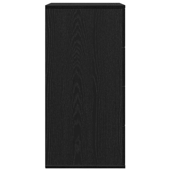 vidaXL Πλαϊνό γραφείο Μαύρη Δρυς 60 x 39 x 80 εκ Επεξεργασμένο ξύλο