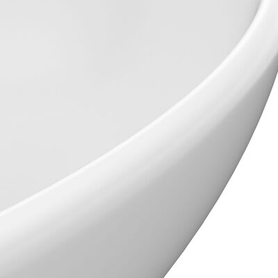 vidaXL Νιπτήρας Πολυτελής Οβάλ Λευκό Ματ 40 x 33 εκ. Κεραμικός