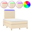 vidaXL &Kappa;&rho;&epsilon;&beta;ά&tau;&iota; Boxspring &mu;&epsilon; &Sigma;&tau;&rho;ώ&mu;&alpha; & LED &Kappa;&rho;&epsilon;&mu; 120x200 &epsilon;&kappa;. &Upsilon;&phi;&alpha;&sigma;&mu;ά&tau;&iota;&nu;&omicron;