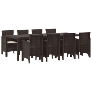 vidaXL &Sigma;έ&tau; &phi;&alpha;&gamma;&eta;&tau;&omicron;ύ &gamma;&iota;&alpha; &kappa;ή&pi;&omicron; 9 pcs &Kappa;&alpha;&phi;έ Rattan Polt