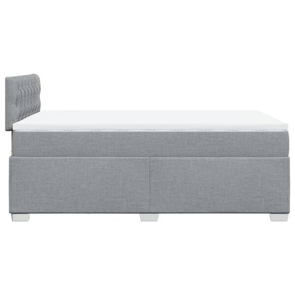 vidaXL Κρεβάτι Boxspring με Στρώμα Ανοιχτό Γκρι 120x200 εκ. Υφασμάτινο