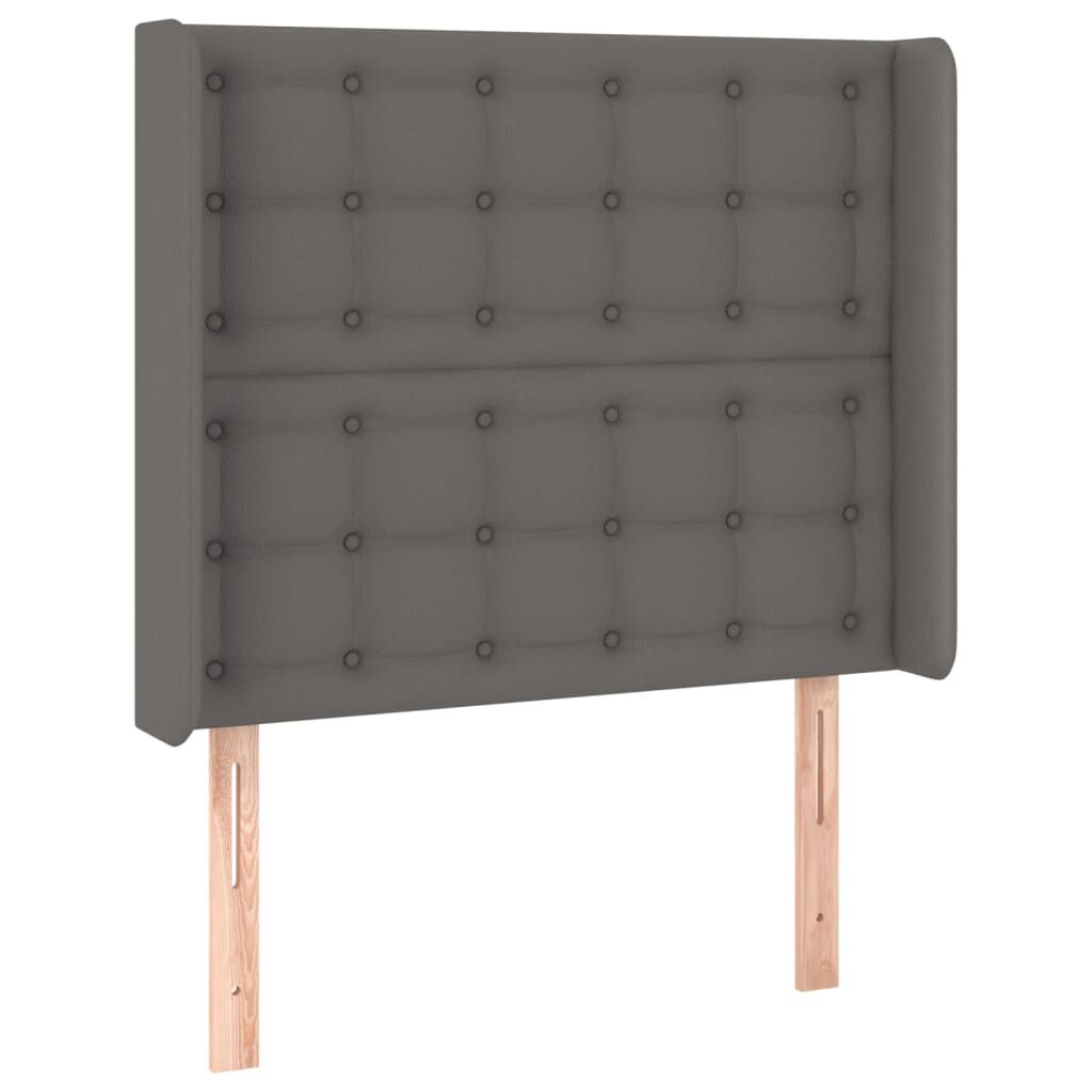 vidaXL Κεφαλάρι Κρεβατιού LED Γκρι 83x16x118/128 εκ. Συνθετ. Δέρμα