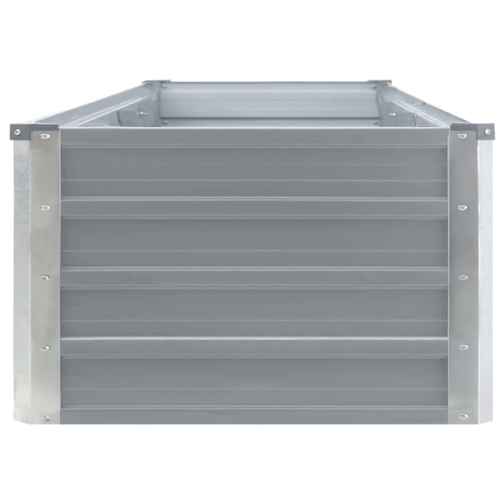 vidaXL Ζαρντινιέρα Υπερυψωμένη Γκρι 320x40x45 εκ. Γαλβανισμ. Χάλυβας