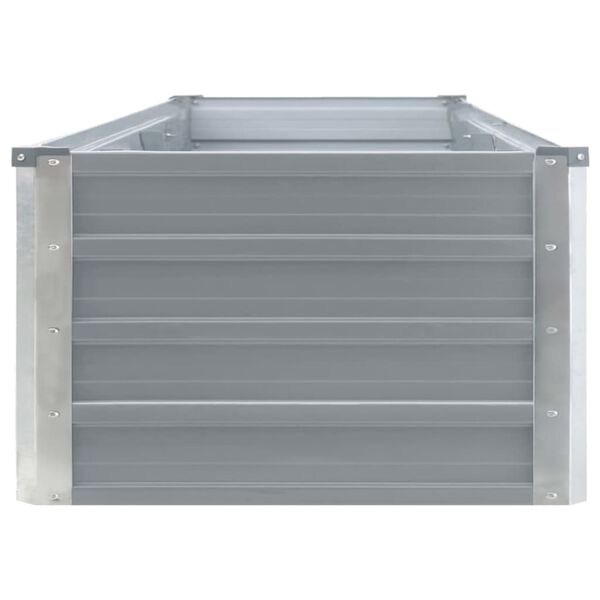 vidaXL Ζαρντινιέρα Υπερυψωμένη Γκρι 320x40x45 εκ. Γαλβανισμ. Χάλυβας