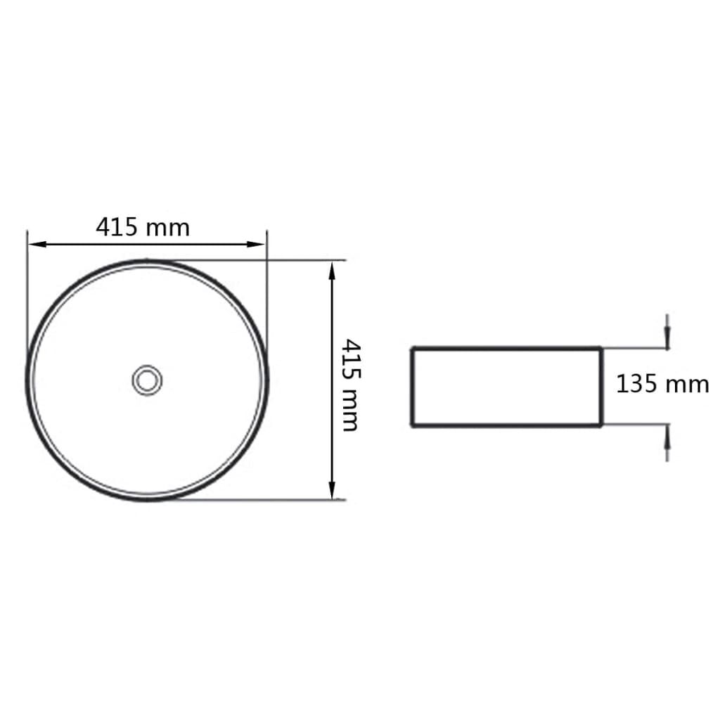 vidaXL Νιπτήρας Στρογγυλός Μαύρος 41,5 x 13,5 εκ. Κεραμικός
